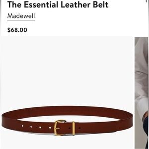 NWT • Madewell essentials leather belt in warm cinnamon - XXS